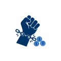 illustration of hand chained to dollar signs