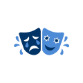 illustration of sad happy masks