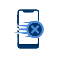 illustration of smartphone with X over it