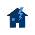 illustration of a lightning bolt hitting a house
