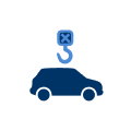 illustration of a hook lowering down to get a car