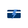 illustration of credit card and lightning bolt