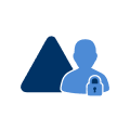 illustration of a triangle and person and padlock