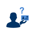 illustration of person and ID and question mark